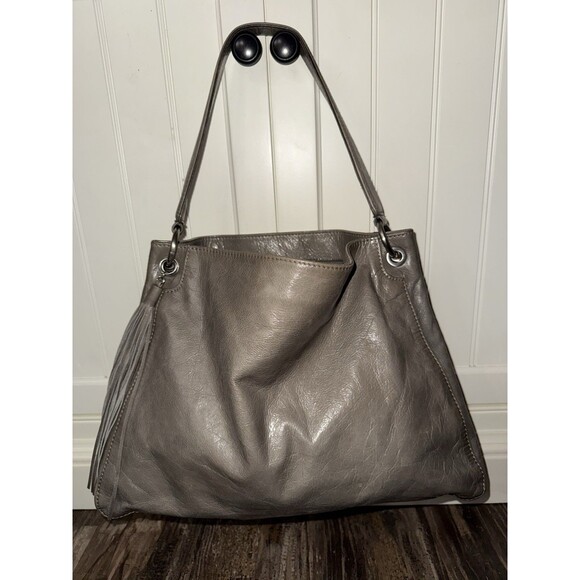 Rare Hobo Grey Leather Purse, Black + Brown Leather Cluthes, Millie Hobo Lot - Picture 2 of 9